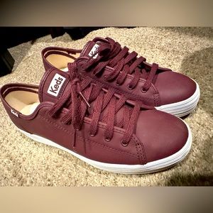 Keds Women's Triple Kick Burgundy Leather Sneaker Size 8